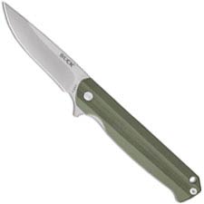 Buck Langford Knife 0251GRS - Value Priced EDC - Satin Drop Point - Green G10 - Liner Lock - Flipper Folder