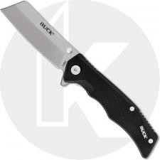 Buck Trunk Knife 0252BKS - Value Priced EDC - Satin Cleaver Style Blade - Black G10 - Liner Lock - Flipper Folder