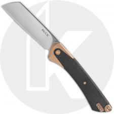 Buck HiLine XL 0263CPS1 Knife - Stonewashed Cleaver - Copper Aluminum/Black Micarta Onlay - Flipper