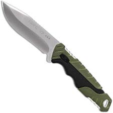 Buck Small Pursuit Fixed Blade 0658GRS - Drop Point - Black GFN and Green Versaflex Handle - Made in USA