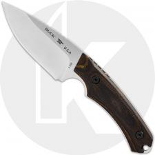 Buck Alpha Hunter 664WAS Fixed Blade Knife - S35VN Drop Point - Walnut Handle - Brown Leather Sheath - USA Made