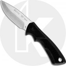 Buck Small BuckLite Max II Knife 0684BKS - Drop Point Fixed Blade - Black Rubber Handle - Made in USA