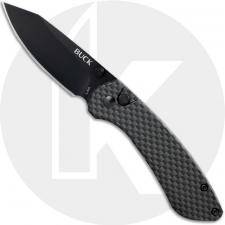Buck Mini Sovereign 743CFS Knife - Black Modified Clip Point 7Cr17MoV - Carbon Fiber