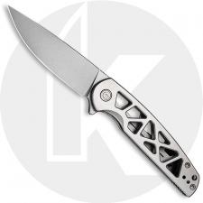 CIVIVI Perf Knife C20006-A - Value Price EDC - Stonewash Nitro-V Drop Point - Skeletonized Stainless Steel - Frame Lock - Flippe