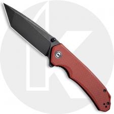 CIVIVI Brazen Knife C2023B - Value Price EDC - Black Stonewash D2 Tanto - Burgundy G10 - Liner Lock - Flipper Folder