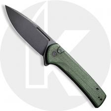 CIVIVI Conspirator C21006-2 - Black Stonewash Nitro-V - Green Micarta - Button Lock Flipper Folder