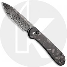 CIVIVI Button Lock Elementum C2103DS-3 - Black Hand Rubbed Damascus - Black Marble Carbon Fiber - Manual Action - Button Lock Fo