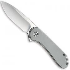 CIVIVI Elementum Knife C907B - Satin D2 Drop Point - Gray G10 - Liner Lock Flipper Folder
