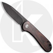 CIVIVI Elementum C907W - Black Stonewash D2 - Black Ebony Wood - Liner Lock - Flipper Folder