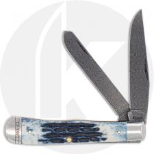 Case Trapper 10830 Knife - Damascus - Mediterranean Blue Bone - 6254DAM - Discontinued - BNIB - LTD