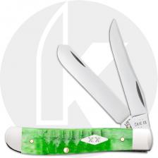 Case Mini Trapper 11441 Knife - Gator Jigged Bright Green Bone - 6207SS