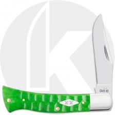 Case Axe Handle 11445 Knife - Gator Jigged Bright Green Bone - BR61135SS