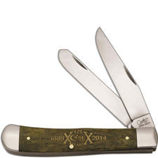 Case Trapper Knife 12249 - 125th Anniversary - Smooth Olive Green Bone - 6254SS - Discontinued - BNIB