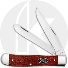 Case Trapper 12270 Knife - Dark Red Burlap Micarta - 10254CS