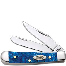 Case Tiny Trapper Knife, Blue Sparkle Kirinite, CA-13533