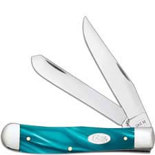 Case Trapper Knife 18580 Aqua Kirinite SparXX 10254SS