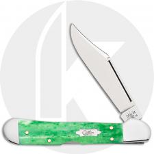 Case Mini CopperLock 19943 Knife - Smooth Emerald Green Bone - 61749LSS