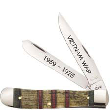 Case 22040 Vietnam War Trapper Knife Gift Set Embellished Smooth Natural Bone 6254SS