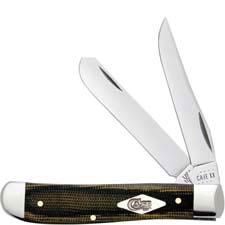 Case Mini Trapper Knife 23472 - Green and Black Micarta - 10207SS