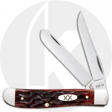 Case Mini Trapper 25133 Knife - Peach Seed Jigged Mahogany Bone - 6207CS