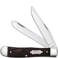 Case Trapper Knife 25570 Black Sycamore Wood 7254SS