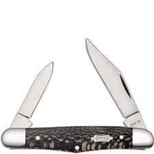 Case Half Whittler Knife 25571 Black Sycamore Wood 7208SS