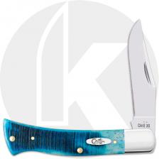 Case Axe Handle 25580 Knife - Sawcut Jigged Caribbean Blue Bone - B61135SS