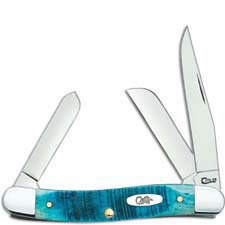 Case Medium Stockman Knife 25597 Caribbean Blue Bone 6318SS