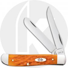 Case Mini Trapper 26561 Knife - Peach Seed Jigged Persimmon Orange Bone - 6207SS