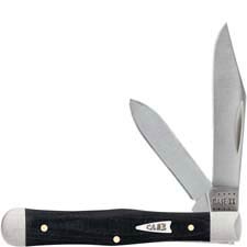 Case Small Swell Center Jack Knife 27737 - Black Micarta - 10225 1 / 2SS