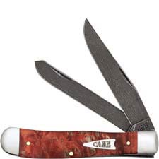 Case Trapper Knife 27810 Maple Burl Damascus CV 7254DAM