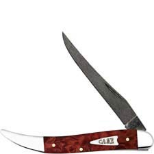 Case Medium Texas Toothpick Knife 27816 Maple Burl Damascus CV 710094DAM