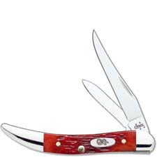 Case Small Texas Toothpick Knife 03220 - Red Bone - 620096SS - Discontinued - BNIB