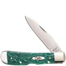 Case Tribal Lock Knife 32585 Green Sparkle Kirinite TB1012010LSS