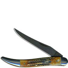 Case Medium Texas Toothpick 34804 Limited Damascus Blade BoneStag Handle 6.510094DAM