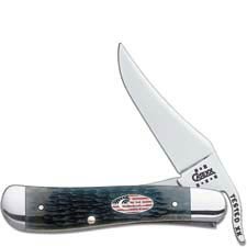 Case RussLock Knife 03513 - Stars and Stripes - Pitch Black Bone - 61953LSS - Discontinued - BNIB