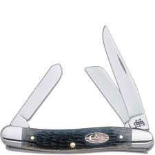 Case Medium Stockman Knife 03518 - Stars and Stripes - Pitch Black Bone - 6318SS - Discontinued - BNIB