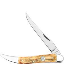 Case Medium Texas Toothpick Knife 36724 Burnt Cream Bone 610094SS