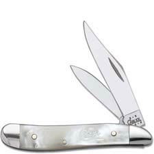 Case Peanut Knife 03909 - Mother of Pearl - Silver Script - 8220SS - Discontinued - BNIB