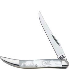Case Small Texas Toothpick Knife 03911 - Mother of Pearl - Silver Script - 810096SS - Discontinued - BNIB