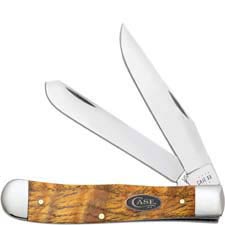 Case Trapper Knife 47120 - Yellow Curly Oak - 7254SS