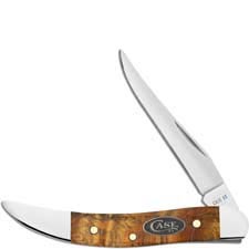 Case Small Texas Toothpick Knife 47125 - Yellow Curly Oak - 710096SS