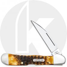 Case CopperLock 51392 Knife - Rogers Jigged Burnt Amber Bone - 61549WLCS