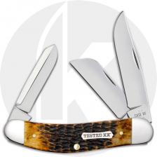 Case Sowbelly 51393 Knife - Rogers Jigged Burnt Amber Bone - TB6339CS
