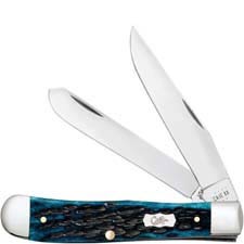 Case Trapper Knife 51850 - Pocket Worn Mediterranean Blue Bone - 6254SS