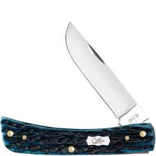 Case Sod Buster Jr Knife 51854 - Pocket Worn Mediterranean Blue Bone - 6137SS