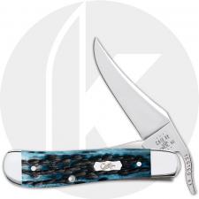 Case RussLock 51859 Knife - Peach Seed Jig Pocket Worn Mediterranean Blue Bone - 61953LSS
