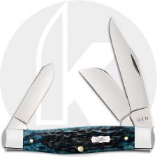 Case XX Large Stockman 51861 Knife - Jigged Pocket Worn Mediterranean Blue Bone - 6375SS