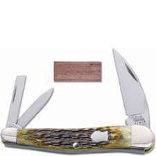 Case Seahorse Whittler Knife 05262 - Case Brothers - ATS-34 - Olive Green Bone - 6355WHSS - Discontinued - BNIB