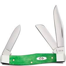 Case Medium Stockman Knife 52821 Smooth Brilliant Green Bone 63032SS